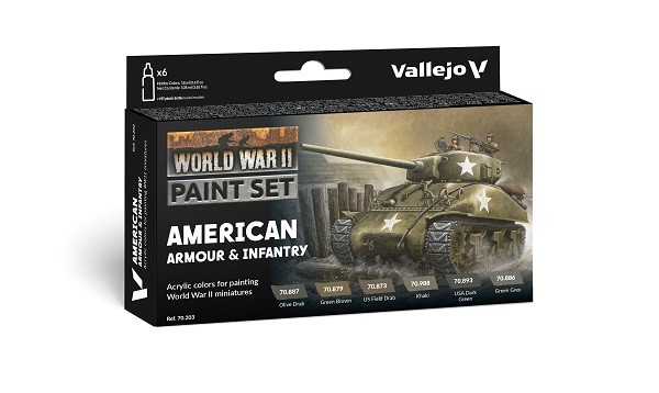 Model Color: WWII Paint Set American Armour & Infantry (6 Farben)