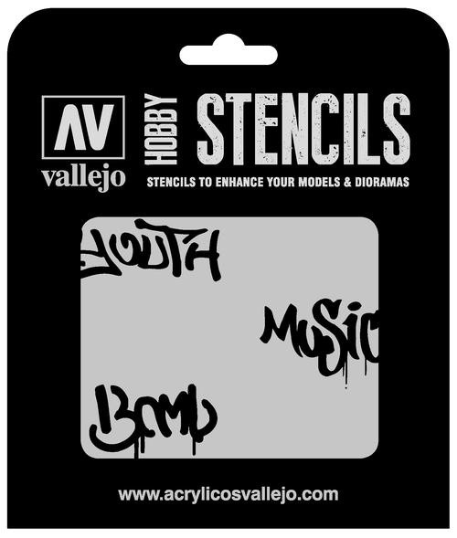 Vallejo Hobby Stencils: Street Art Num. 1 Markings