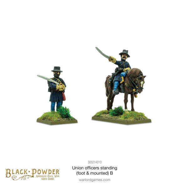 Black Powder ACW Union Officers standing (mounted and foot) ALTERNATE